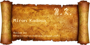 Miron Kadosa névjegykártya